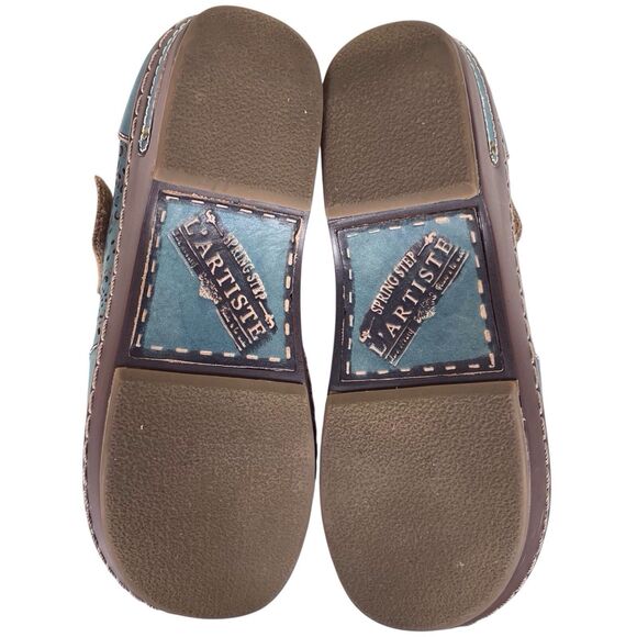 L'ARTISTE BY SPRING STEP Mamata Mary Jane Wedge Shoes EU Size 38 US 7.5 8 Green - Picture 12 of 16